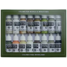 Vallejo 70141 Modellbahn-Abtönfarbe Sand, Weiß, Ocker, Beige, Grün-Braun, Stein, Grün-Grau, Violett, Sand-Gelb (matt), Elfenbein,