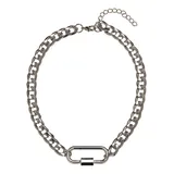 URBAN CLASSICS Fastener Necklace Silber