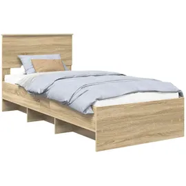 vidaXL Bettrahmen mit Kopfteil Sonoma-Eiche 80 x 200 cm Holzwerkstoff