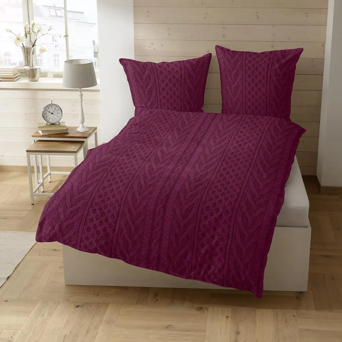Casatex Biber Bettwäsche Eger beere 155x220 cm + 80x80 cm - lila