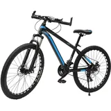 Begoniape 26 Zoll Mountainbike, Scheibenbremse MTB Fahrrad mit 7 Gang Schaltung, Schwarz Blau Trail Stoßdämpfende Gabel Fahrräder, Fahrrad für Unisex Erwachsene Herren Damen Heranwachsende