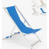 Strandliege Liegestuhl Sonnenliege aus Aluminum Riccione Gold - Blau