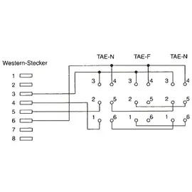 InLine TAE Adapterkabel, RJ45 Stecker auf TAE NFN Dose, 20cm