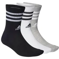 adidas 3-Streifen Cushioned Crew Socken 3 Paar Grau/Schwarz/Weiß 19-21