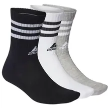 adidas 3-Streifen Cushioned Crew Socken 3 Paar Grau/Schwarz/Weiß 19-21