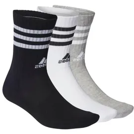 adidas 3-Streifen Cushioned Crew Socken 3 Paar Grau/Schwarz/Weiß 19-21