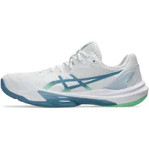 Asics Sky Elite FF 3 Herren, Volleyballschuhe, weiß, Größe 44 1⁄2 / türkis / 44,5