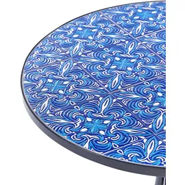 Beliani Cigliano Gartentisch 60 x 60 x 75 cm Schwarz/Blau