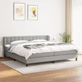 vidaXL Boxspringbett mit Matratze Hellgrau 200x200 cm Stoff - Grau