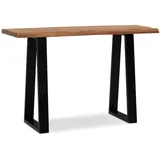 KADIMA DESIGN Schreibtisch 118x41x76,5 cm Massivholz / Metall Computertisch Baumkante, Homeoffice Bürotisch Massiv Schmal, Holztisch Laptoptisch