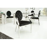 Riess Ambiente Eleganter Stuhl MODERN BAROCK schwarz Samt mit