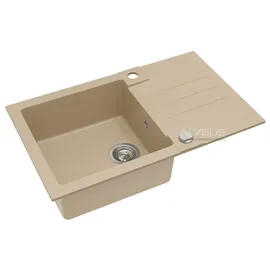 ALVEUS Rock beige links Einbauspüle Handbetätigung 780 x 480 mm