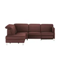 meinSofa Leder-Ecksofa  Leon , rot , Maße (cm): B: 259 H: 83 T: 236.0
