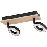 EGLO 2er Spot Rielves braun schwarz 28 x 7 cm