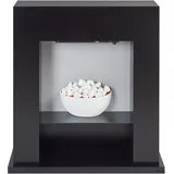 Beliani - Elektrokamin Schwarz mit led Flammeneffekt Kieselsteine Elektrischer Kamin Kaminumrandung Thermostat Heizung für Wohnzimmer