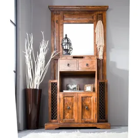 Massivmoebel24 Garderobenschrank Oxford Akazie Honig