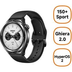 Watch S4 Digital Smartwatch Rund 360 h  (Schwarz)