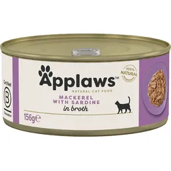 APPLAWS Cat Adult Mackerel with Sardine in Broth 156g Makrele und Sardine in Brühe