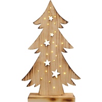 NÄVE LED Baum »Tannenbaum, Weihnachtsdeko aus Holz«, Holz-Stehleuchte, Höhe ca. 47,5 cm, Batteriebetrieben, beige