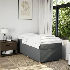 vidaXL Boxspringbett 100 x 200 cm Dunkelgrau