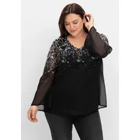 sheego Chiffontunika in schwarz-weiß gemustert), | Gr.: 48
