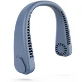 Tragbarer Nackenventilator, Blattloser Ventilator, 360°-kühlluftstrom, Usb-wiederaufladbar, 3 Geschwindigkeitsstufen, Han-light-blau