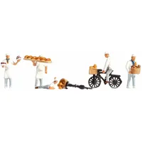 NOCH Figuren-Set „Bäcker“, bewegte Modell-Figuren aus Kunststoff, handkoloriert für