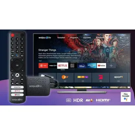 waipu.tv 4K Stick + Fernbedienung Streaming Stick, Schwarz
