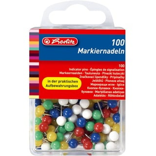 Herlitz Markierungsnadeln, Größe 6 mm Kopf, 100er Box