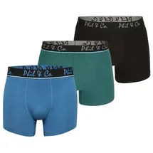 Phil & Co. Berlin Retro Boxer Jersey Core Black/Green/Blue 3er Pack 3XL