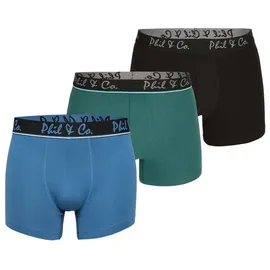 Phil & Co. Berlin Retro Boxer Jersey Core Black/Green/Blue 3er Pack 3XL