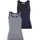 delmao Tanktop DELMAO, Damen, Gr. 40/42, blau (marine, weiß), Obermaterial: 100% Baumwolle, geringelt, gestreift, unifarben, Basic, sehr figurbetont hüftlang, Rundhals, Tops Tanktop, in unterschiedlichen Varianten