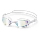 Aqua Speed Schwimmbrille Zen Trainingsbrille verspiegelt weiß – Komfort & UV-Filter, Komfortabel & sicher – ideal für tägliches Training