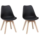 CASANOVA casa NOVA Stühle 2er Set LUKAS, Braun - Schwarz - Holzgestell - Kunstleder - Kunststoff - 2er Set