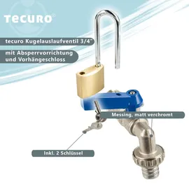 tecuro Kugelauslaufventil 3/4 Messing goldfarben