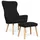 vidaXL Relaxsessel mit Hocker Polyester 80 x 100 x 80 cm Schwarz
