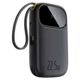 Baseus Externer Akku 10000 mAh Baseus EnerFill FC3, 22,5 W, USB-C, Lightning, USB-A, integrierte Kabel, LED-Display, Schwarz - Schwarz