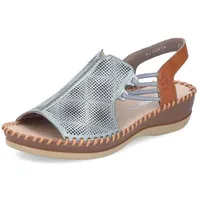 Rieker Damen Riemchensandalen 61359, Frauen Sandalen,bequem,flach,Sommerschuhe,Freizeitschuhe,offene Schuhe,Strandschuhe,blau (14),42 EU / 8 UK - 42 EU