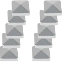 Swanew - Pfostenkappe Pfostenkappe für Holzpfosten Zaunpfahl Abdeckung Pyramide Abdeckkappe 10 Stück 91x91mm Silber