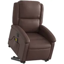 vidaXL Massagesessel mit Aufstehhilfe Kunstleder 144,5 x 82 x 0 cm Braun elektrisch