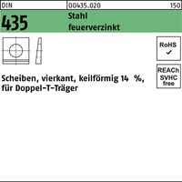 Industrial Quality Supplies DIN 435 Keilscheibe vierkant Stahl 24mm