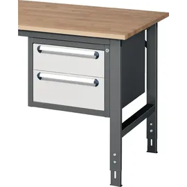 Rau Unterbauschrank Stahl H39,5xB49,T60 cm anthrazitgrau/lichtgrau 2 Schubladen Einfachauszug