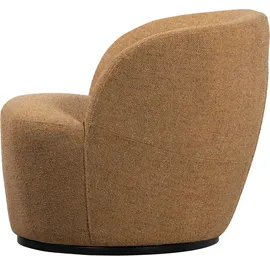 Woood Drehsessel WOOOD "Serra", gelb (curry), B:70cm H:68cm T:77cm, Sessel, Drehsessel, in jede Richtung drehbar, runde Form, H 68 cm x B 70 cm