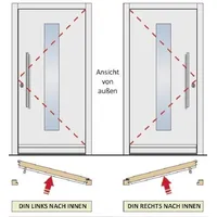Panto Kunststoff-Haustür K025 100 x 200 cm DIN L innen weiß/außen anthrazit