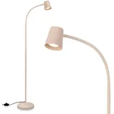 Briloner - Stehlampe mit Fußtaster, schwenkbar, GU10, max. 9W, Leselampe, Wohnzimmerlampe, Schlafzimmer Deko, Deckenfluter, Standleuchte, Stehleuchte, Bogenlampe, 21x127,5 cm, Beige