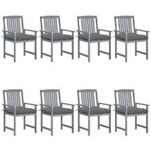vidaXL Gartenstuhl mit Kissen 61 x 57 x 92 cm grau 8 St.