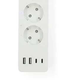 Nedis SmartLife Power Strip - / Hybrid (CEE 7/7) / USB A 3680 W m White