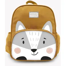 Nuvita 8740 | Kinderrucksack | Aufbewahrungstasche | Tasche mit Fächern | Ergonomischer Kinder-Rucksack | Rucksack mit verstellbaren Gurten für Vorschulkinder | (1-3 Jahre) |Ocker/Katze