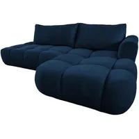 Ecksofa mit Schlaffunktion LUNA L-Form, Sofa Couch mit Bettkasten, 3-Sitzer Eckcouch, Schlafsofa für Wohnzimmer, Big Sofa Couch mit Schlaffunktion (Blau, Ottomane Rechts)