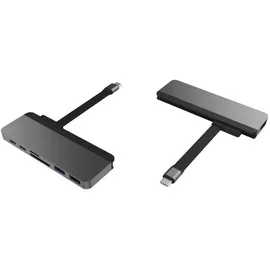 Hyper Drive Duo 7-in-2 Dock für MacBook Pro/Air - Space Gray, HD28C-SILVER, grau
